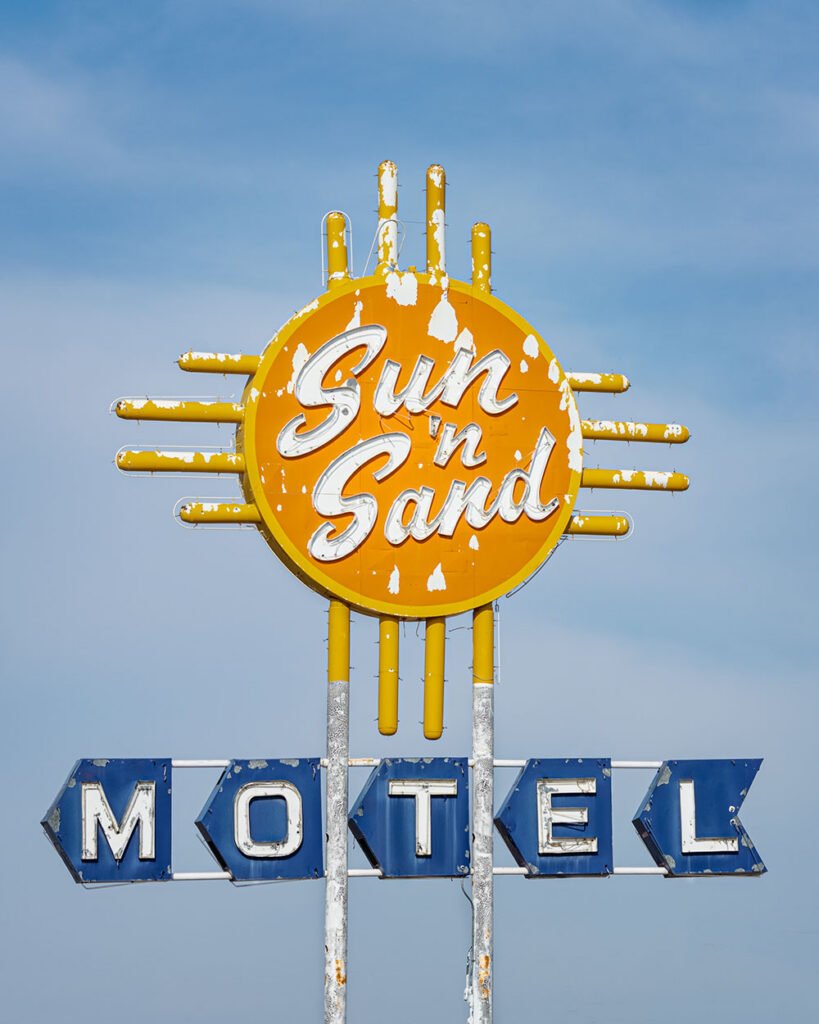 Abandoned roadside motel in Santa Rosa, New Mexico, along historic Route 66.